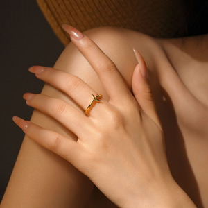 Anello Classico a Forma di Aeroplano in Argento Sterling S925, Semplice ed Elegante, Placcato in Oro 18K per Donne - Product Image 2