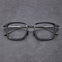 Marcos ópticos retro de alta calidad, gafas antiluz azul, marcos de anteojos de Metal de diseñador cuadrado Simple de negocios para hombres, venta al por mayor