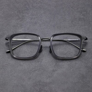 Montures optiques rétro haute qualité Lunettes anti-lumière bleue Business Simple Square Designer Metal Montures de lunettes Hommes Vente en gros - Product Image 4