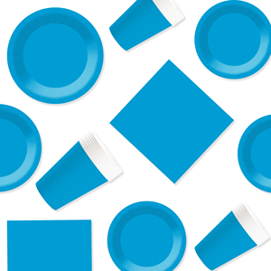 DAMAI Solid Color Party Supplies Blue Paper <b>Dinnerware</b> <b>Set</b> 7 Inch Plate 9 Inch Plate Disposable Paper Plates Paper Cups Napkins - Product Image 2