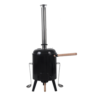 SEJR 17L Emaille-Stahlboiler mit BBQ Outdoor Küche Suppenboiler Eintopf Topf Herdständer mit Deckel Lagerofen