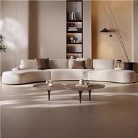 Canapé italien minimaliste en tissu éponge courbé sur mesure, une place, housse amovible lavable, multifonctionnel pour petits espaces
