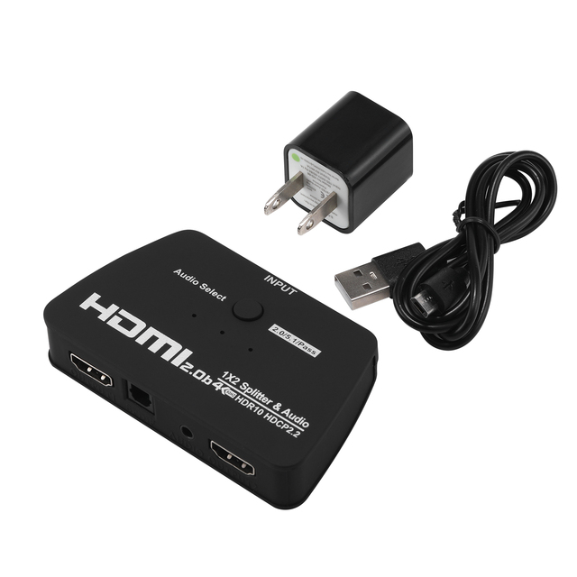 4Kx2K HDMI Audio Extractor + Optical TOSLINK SPDIF + 3.5mm Stereo Audio Extractor Converter HDMI Audio Splitter Hdmi