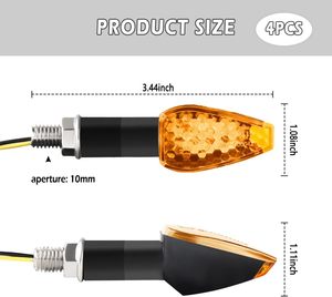 ไฟเลี้ยวรถจักรยานยนต์, ไฟเลี้ยวรถจักรยานยนต์ 14LED ด้านหน้า+ด้านหลังพร้อมไฟสีเหลืองอำพันสุดเท่, ไฟเลี้ยวรถจักรยานยนต์ 12V - Product Image 2