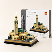 Wange 4231 Mosquée Hassan II MOC Blocs de Construction Vue sur la Rue Maroc Monument Architectural Modèle Briques Éducatives pour Enfants