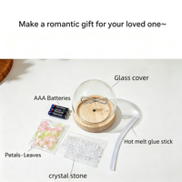 Lampe de nuit en verre en forme de rose à faire soi-même, base en bois, cadeau personnalisé, vente en gros