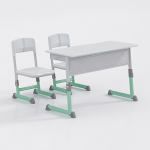 Chaise et bureau en plastique pour étudiants, design moderne, réglables en hauteur, pour salle de classe, vente chaude - Product Image 2