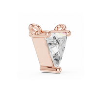 Elegante Collar con Colgante Solitario de Diamante Cultivado en Laboratorio con Corte Triangular, Oro Sólido, Diseño Geométrico, Certificado IGI de Lujo