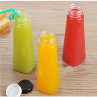 Botellas de Plástico PET Cuadradas de 500 ml, Ecológicas y de Grado Alimenticio, Reutilizables, con Tapas para Bebidas