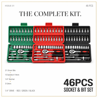 Ensemble d'outils de réparation automobile portable en fer à quatre couches de 46 pièces avec tiroirs, multifonctionnel, étanche, personnalisable OEM