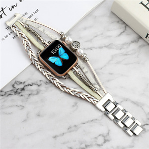 สายนาฬิกาข้อ<span class=keywords><strong>มือ</strong></span>โลหะถักแบบแฟชั่น สไตล์กำไลข้อ<span class=keywords><strong>มือ</strong></span> ใช้ได้กับสมาร์ทวอทช์ขนาด 38 40 41 42 44 45 49 มม. สำหรับผู้หญิง - Product Image 5