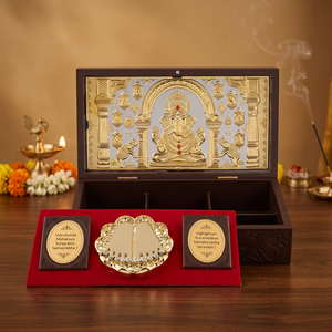 Handmade Handicraft Traditional Hindu Religious Stainless Steel Charan Paduka Set Art Decor Eco-Friendly Durable Wedding Diwali - Product Image 2