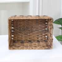 Vente en gros Petit panier à linge carré tissé pour usage domestique-Déchets d'ordures Salle de bain Stockage des aliments Osier Rotin Plastique Tissu Métal