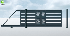 ประตูคานรับน้ำหนักอลูมิเนียมอัลลอยด์ไฟฟ้าแบบไม่มีรางเลื่อนดีไซน์ลายไม้ - Product Image 5