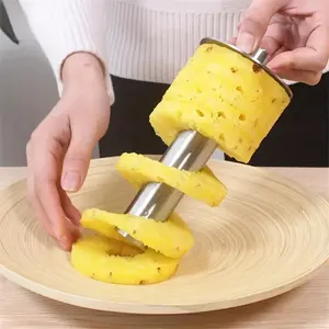 Chrt todo en uno utensilio de cocina rebanadoras de acero inoxidable fruta piña cuchillo cortador removedor de tallo piña descorazonador rebanador pelador