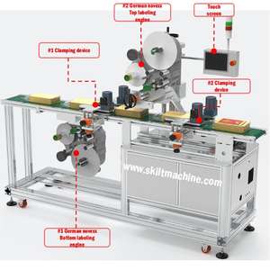 Autocollant automatique sac en papier sac à fermeture éclair haut et bas fabricant de machine d'étiquetage des deux côtés - Product Image 2