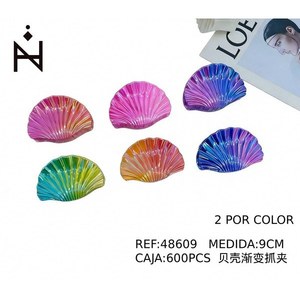 Fermaglio per capelli a gradiente con guscio di conchiglia 9CM, 2 pezzi per colore, accessorio per capelli - Product Image 3