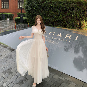green emerald velvet dress White Pleated Chiffon Long Maxi Dress White / US 16 main image 0