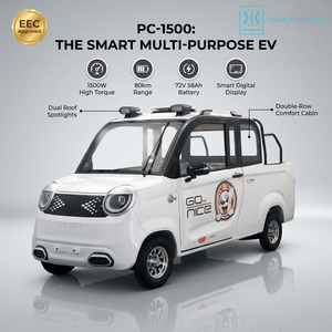 Camioneta Eléctrica Mini de 4 Ruedas, 72V 1500W, Aprobada por la CEE, <span class=keywords><strong>con</strong></span> 80 km de Autonomía, para Carga Urbana en Europa - Product Image 1