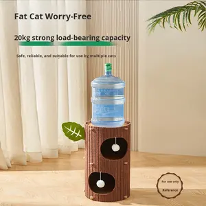 Entegre çift katmanlı kedi ağacı tırmanma çerçeve kış sıcak ahşap tırmalama kurulu kedi evi çok kedi çok katmanlı karton ambalaj - Product Image 4