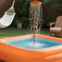 Anpassbarer Rechteckiger Aufblasbarer Kinderpool mit Sonnenschutz UV-geschützter Transparenter PVC Aufblasbarer Regenschirm