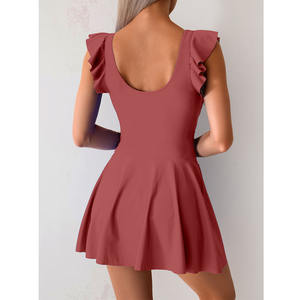 مخصص قطعة واحدة ملابس السباحة للنساء التحكم في البطن فساتين السباحة تنورة محتشمة ثوب السباحة - Product Image 4