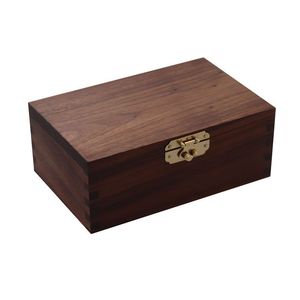 Black Walnut Wood <b>Storage</b> <b>Box</b> Rectangle Mortise And Tenon Desktop Jewelry <b>Box</b> - Product Image 1