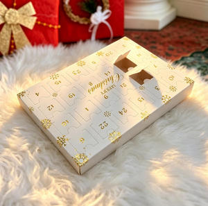 Caja de Calendario de Adviento Navideño Personalizada, 24 Puertas Desprendibles, Caja de Regalo con Papel Dorado para Cuenta Regresiva de Dulces - Product Image 4