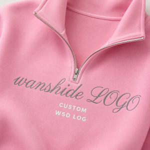 Sweat-shirt polo ample à demi-zip <span class=keywords><strong>pour</strong></span> <span class=keywords><strong>femme</strong></span>, couleur unie, tricot décontracté doux avec logo personnalisé de haute qualité - Product Image 3
