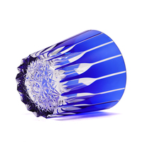 Verre à whisky en cristal bleu taillé à la main sur mesure, 320 ml, style Edo, verres à whisky, verres à cocktail, verres à vodka, verres à bière, verres à boire en cadeau