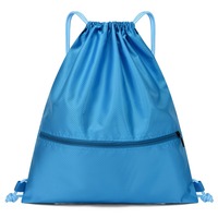 Sac de sport, de voyage et de natation en polyester durable avec logo personnalisé, vente en gros, grand sac à dos à cordon avec fermeture éclair