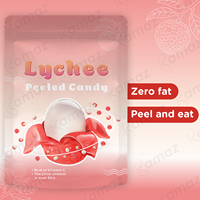 Amaz Promotion Exceptionnelle Bonbons Gélifiés 3D Pelables Sans Gluten Halal en Gros OEM Saveur Litchi Doux Emballage Personnalisé en Sachet