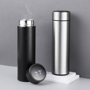 Bouteille d'eau intelligente personnalisée de 500 ml, double paroi en acier inoxydable avec affichage de la température LED, gobelet droit, vaisselle de boisson - Product Image 2