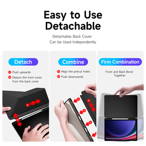 Detached transparent <b>tablet</b> protective case with <b>pen</b> slot suitable for Samsung Tab S10 Plus/S9 Plus/S9 FE Plus <b>tablet</b> protective - Product Image 4
