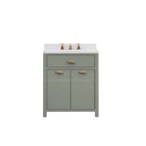 Meuble-lavabo de salle de bain moderne avec lavabo et dessus en marbre Smartwood - Product Image 2