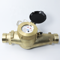 Compteur d'eau résidentiel à jet sec multi-jet mécanique approuvé NSF61 AWWA C708 avec anneau de fermeture en laiton Corps en laiton sans plomb