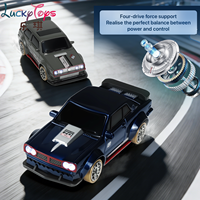 Voiture de course RC 4x4 à l'échelle 1:64 avec gyroscope 2.4G, chargeur magnétique, lumières LED, contrôle entièrement proportionnel, pour intérieur/extérieur, pour enfants