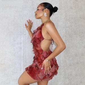 Atacado Summer Trendy Prom Moda Sem Mangas Impressão Digital Vestidos das Mulheres - Product Image 3