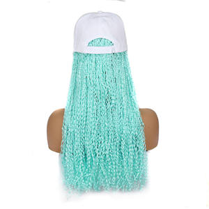 Sombrero de béisbol sintético largo de 16 pulgadas, peluca trenzada con <span class=keywords><strong>afro</strong></span> negro <span class=keywords><strong>para</strong></span> mujer, uso diario, sombrero negro, peluca trenzada ajustable <span class=keywords><strong>para</strong></span> <span class=keywords><strong>niñas</strong></span> - Product Image 4