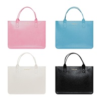 Bolsos de Mano para Mujer Fabricados por OEM y ODM, Bolso Tote de Cuero PU de Alta Calidad con Logotipo en Lámina Dorada y Cierre de Cremallera