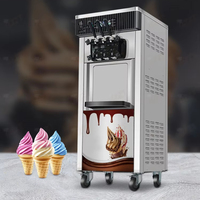 Machine à Crème Glacée Molle avec Panneau Intelligent de Protection contre les Surintensités, Machine Commerciale Automatisée à 3 Saveurs, Yogourt Bon Marché, 28L/H