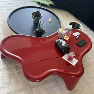 โต๊ะกาแฟสลอธสีแดงสไตล์วินเทจหรูหราโต๊ะวางชาทรงกลมทำจากไฟเบอร์กลาสโต๊ะห้องนั่งเล่นกลางแจ้งเฟอร์นิเจอร์ในร่ม - Product Image 3