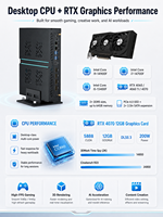 Station de travail IA RTX4070 12 Go Mini PC Intel I5-12400F I7-14700F I9-14900F DDR5 NVMe pour montage vidéo, rendu 3D, apprentissage profond