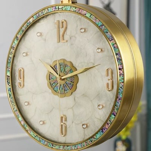 Phổ biến bào ngư vỏ đồng hồ treo tường trang trí nội thất im lặng tính năng hiện đại nhựa kim loại hai mặt đồng hồ treo tường 9125c - Product Image 4