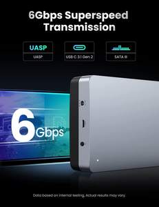 UGREEN sarung Hard Drive eksternal SATA 3.5 inci, penutup untuk SATA SSD <span class=keywords><strong>2</strong></span>.5 inci, HDD Aluminum USB C 3.1 Gen <span class=keywords><strong>2</strong></span> kecepatan tinggi 6Gbps - Product Image 2
