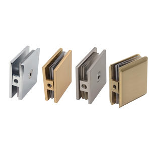 壁挂式 0 度镀铬抛光五金黄铜哑光不锈钢浴室 10 毫米玻璃夹 - Product Image 2