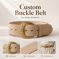 Ceinture Yogoo personnalisée en alliage de zinc martelé avec boucle, sangle en cuir suédé kaki de qualité supérieure, ceinture unisexe style western, fournisseur ODM