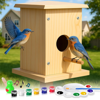 Kit de maison pour oiseaux en bois multifonctionnel de style classique, imperméable, à suspendre, en bois massif, pour une utilisation en extérieur, ensemble complet de qualité supérieure