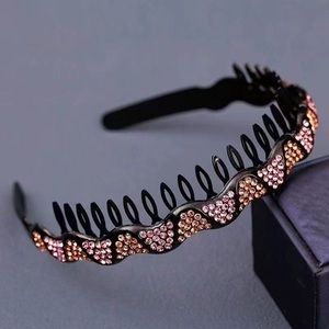 Diadema de Pelo con Pedrería Colorida para Niñas, Diadema con Diamantes Brillantes para <span class=keywords><strong>Adolescentes</strong></span>, Diseño de Ondas, Peine para el Cabello Antideslizante para <span class=keywords><strong>Maquillaje</strong></span> - Product Image 3