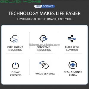 Poubelle intelligente de salle de bain étanche avec détecteur de mouvement automatique 17.5L Poubelle électrique moderne pour cuisine avec couvercle - Product Image 6